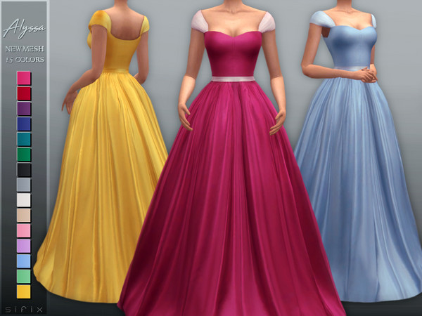 Sims 4 Alyssa Gown by Sifix at TSR