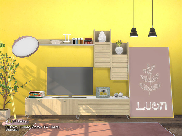 Sims 4 Qiemo Living Room TV Units by ArtVitalex at TSR