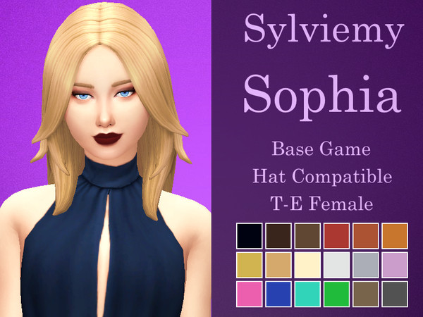 Sims 4 Sophia Hair by Sylviemy at TSR