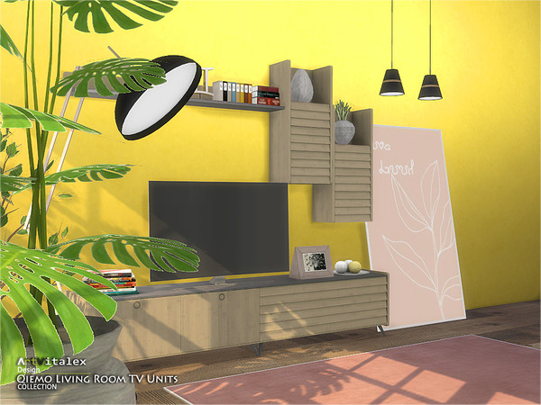 Sims 4 Qiemo Living Room TV Units by ArtVitalex at TSR