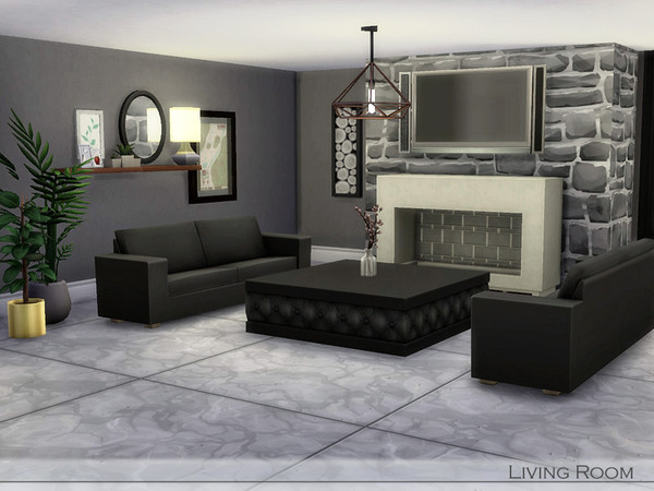 Sims 4 Modern Stone House by Ms Jessie at TSR