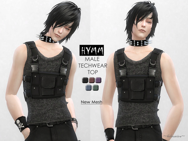 Sims 4 HYMM Male Tech Wear Top by Helsoseira at TSR