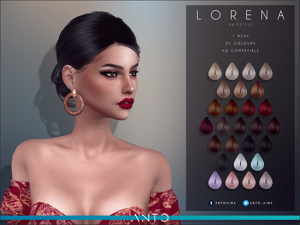 Sims 4 Lorena Hairstyle by Anto at TSR