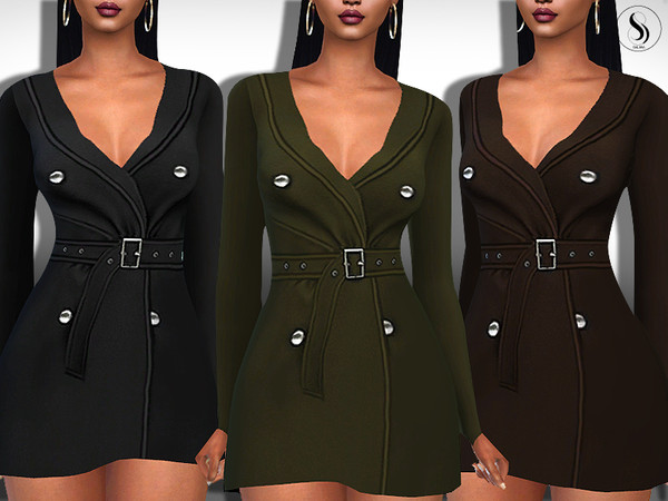 Sims 4 Business Lady Formal Trench Coats by Saliwa at TSR
