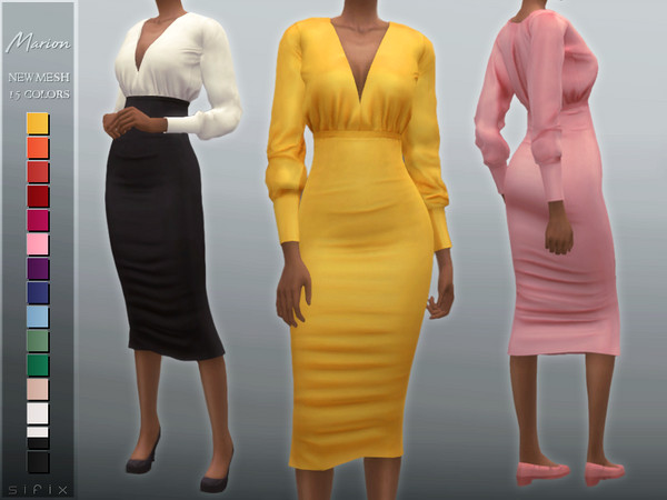 Sims 4 Marion Dress by Sifix at TSR