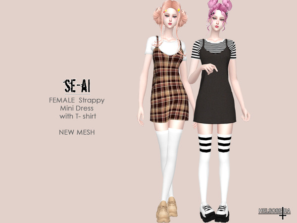 Sims 4 SE AI Strappy Mini Dress by Helsoseira at TSR