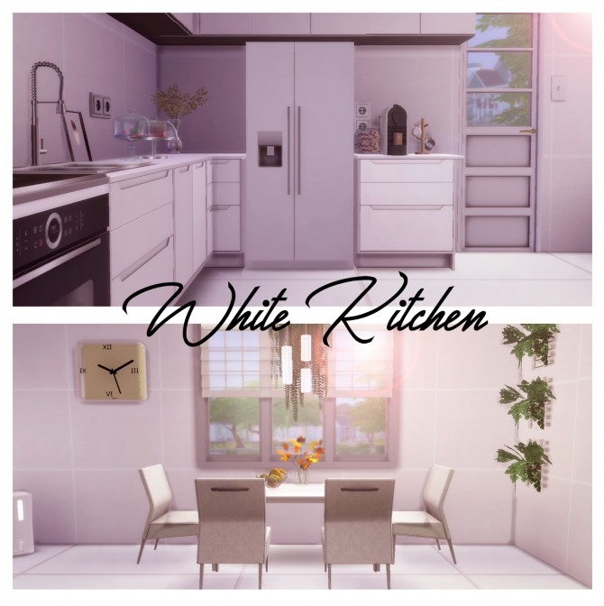 Sims 4 White Kitchen at Lily Sims