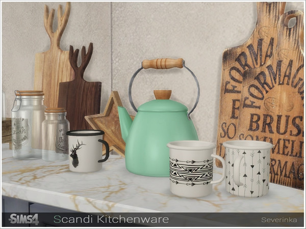 Sims 4 Scandi Kitchenware by Severinka at TSR