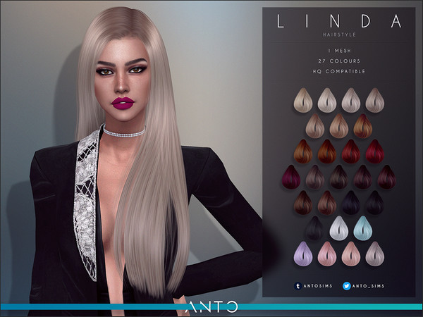Sims 4 Linda Hairstyle by Anto at TSR
