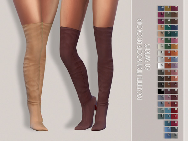 Sims 4 PZC Sentate Nadia Boots Recolour by Pinkzombiecupcakes at TSR