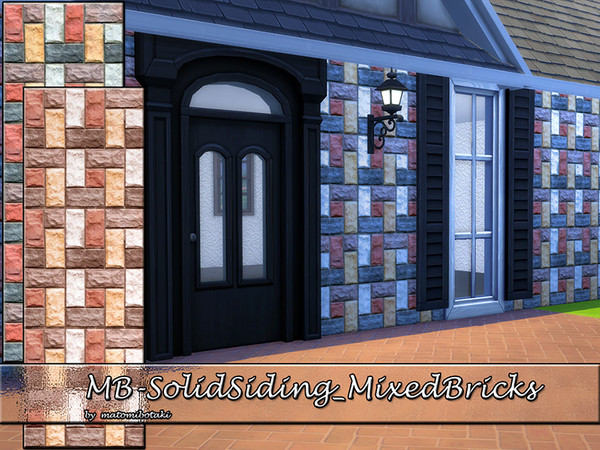 Sims 4 MB Solid Siding Mixed Bricks by matomibotaki at TSR