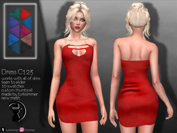 Sims 4 Dress C123 by turksimmer at TSR