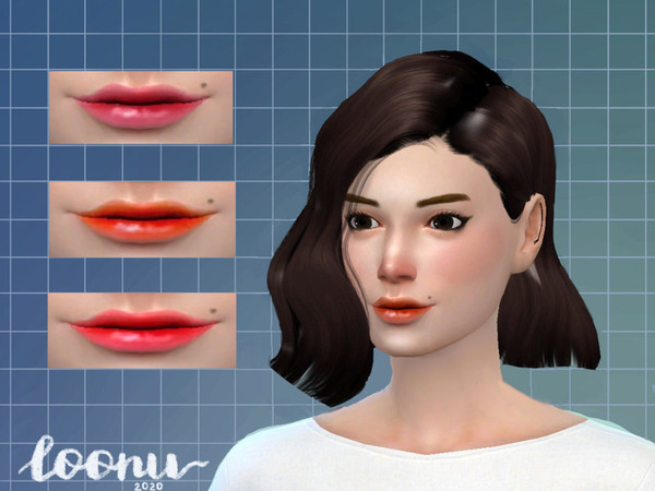 Sims 4 Korean Glossy Gradient Lips by loonu at TSR