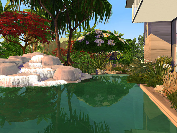 Sims 4 Modern Oasis House No CC by Sarina Sims at TSR
