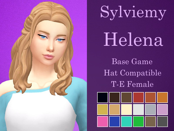 Sims 4 Helena Hair by Sylviemy at TSR