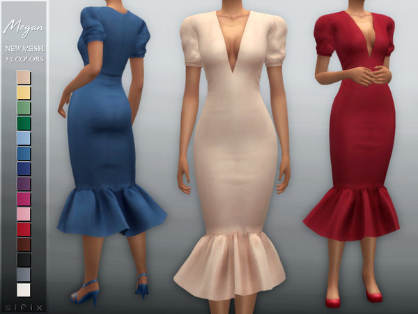 Sims 4 Megan Dress by Sifix at TSR