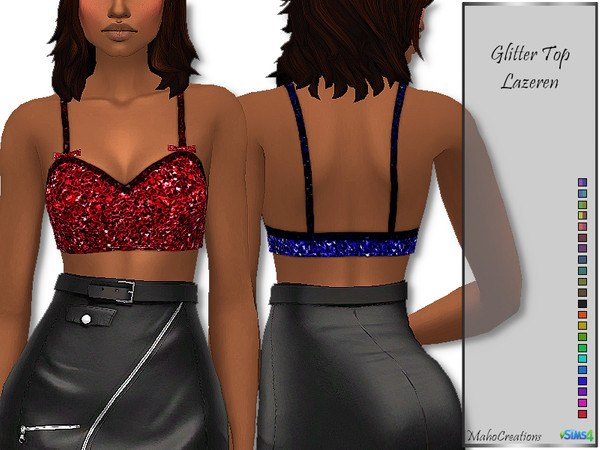 Sims 4 Glitter Top Lazeren by MahoCreations at TSR