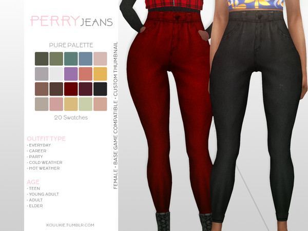 Sims 4 Perry Jeans by Kouukie at TSR