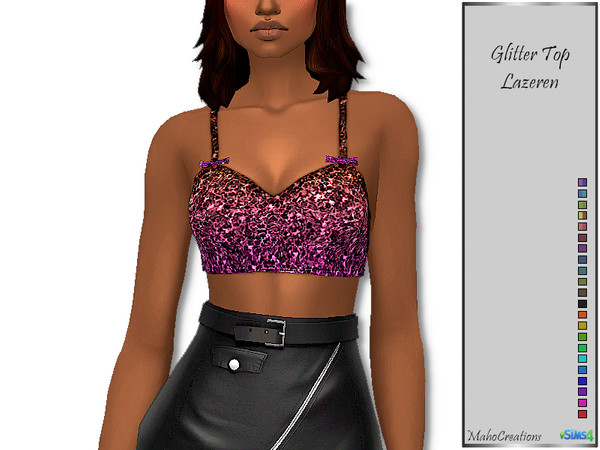 Sims 4 Glitter Top Lazeren by MahoCreations at TSR