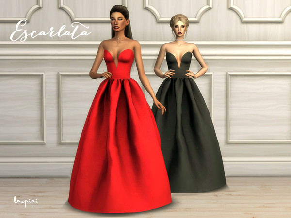Sims 4 Escrlata gown by laupipi at TSR