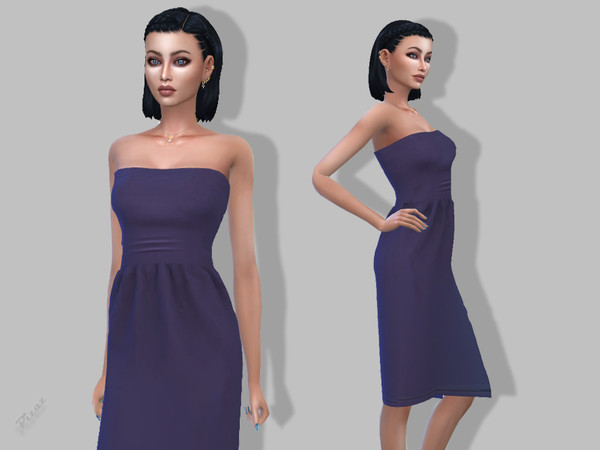 Sims 4 Casual Strapless dress by pizazz at TSR
