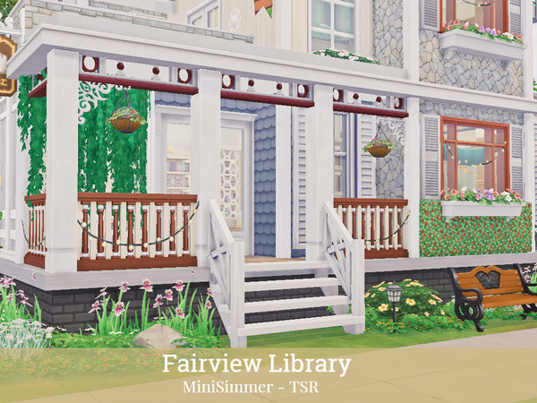 Sims 4 Fairview Library by Mini Simmer at TSR