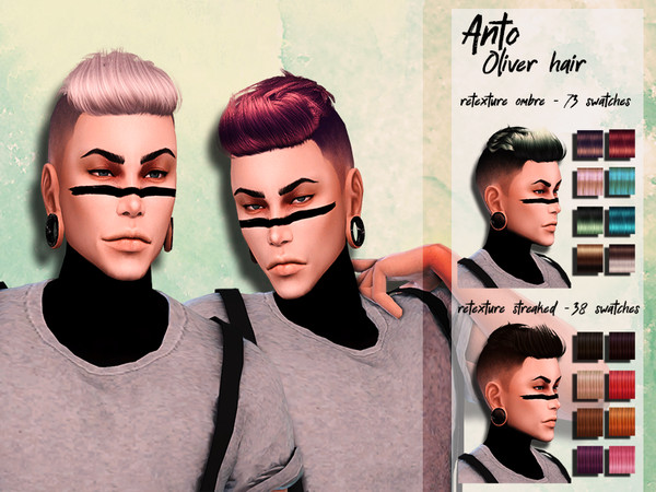 Sims 4 Male hair recolor retexture Anto Oliver by HoneysSims4 at TSR