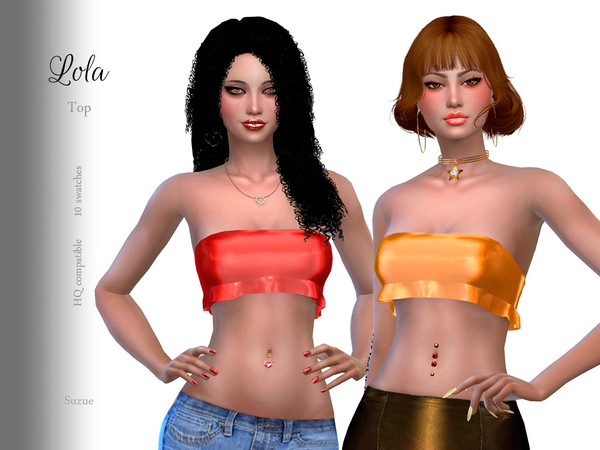 Sims 4 Lola Top by Suzue at TSR