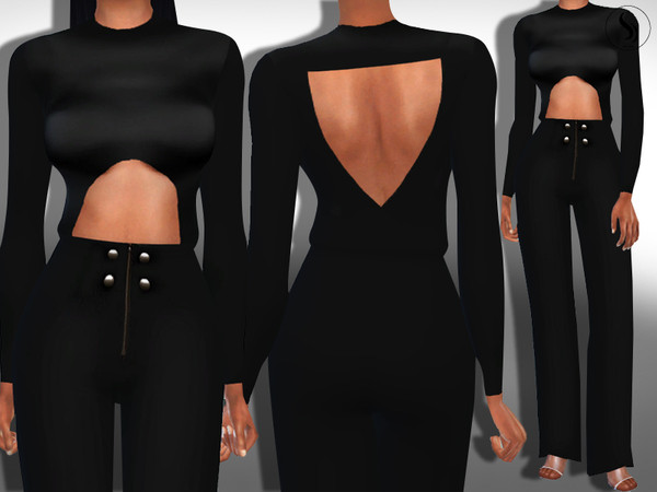 Sims 4 Female Long Sleeve Modern Jumpsuit by Saliwa at TSR