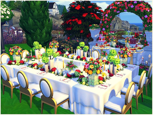 Sims 4 Outdoor Wedding Park by lotsbymanal at TSR