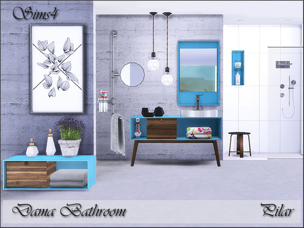 Sims 4 Dama Bathroom by Pilar at TSR