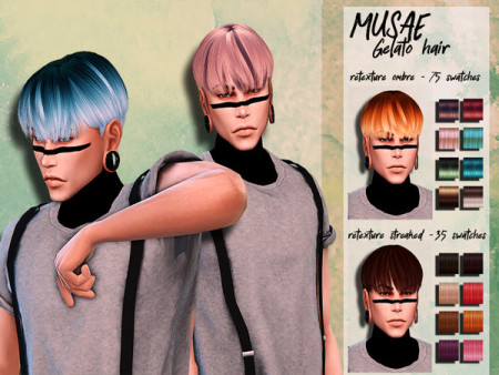 Male hair recolor retexture Musae Gelato by HoneysSims4 at TSR » Sims 4 ...