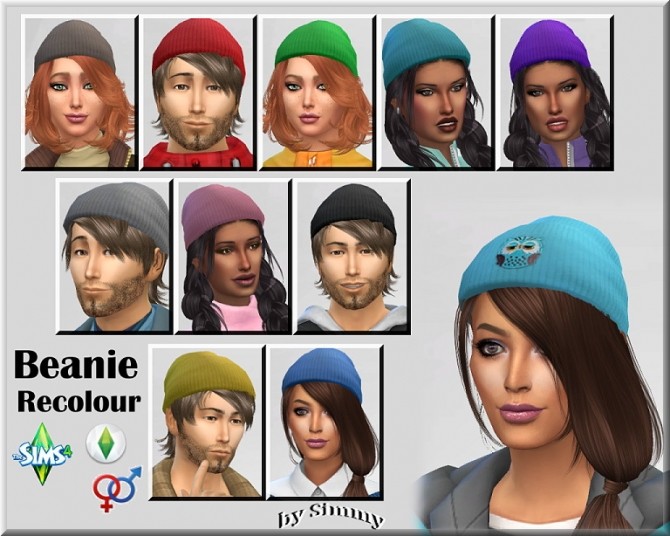 Sims 4 22 EA Beanie Recolous by Simmy at All 4 Sims