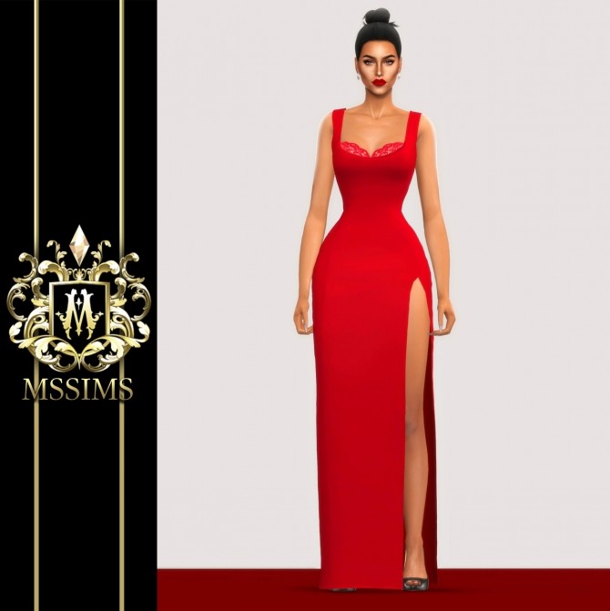 Sims 4 POEM RED CARPET GOWN (P) at MSSIMS