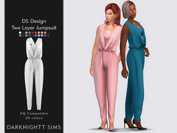 Sims 4 DS Design Two Layer Jumpsuit by DarkNighTt at TSR