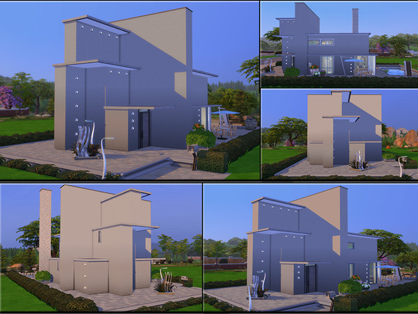 Sims 4 MB Concrete Structure modern family home by matomibotaki at TSR