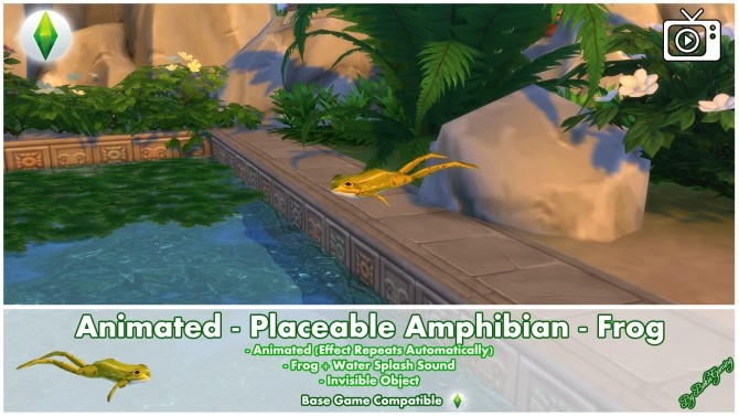 Sims 4 Animated Placeable Amphibian   Jumping Frog by Bakie at Mod The Sims