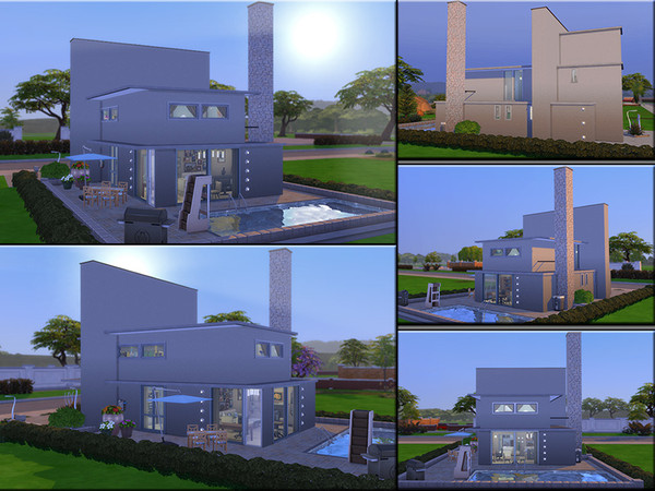 Sims 4 MB Concrete Structure modern family home by matomibotaki at TSR