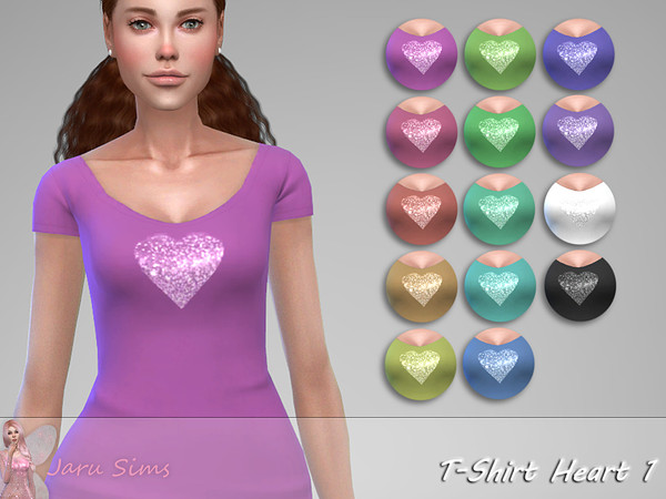 Sims 4 T Shirt Heart 1 by Jaru Sims at TSR