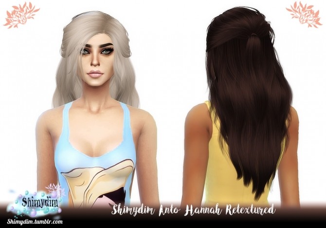 Sims 4 Anto Hannah Hair Retexture Naturals + Unnaturals at Shimydim Sims
