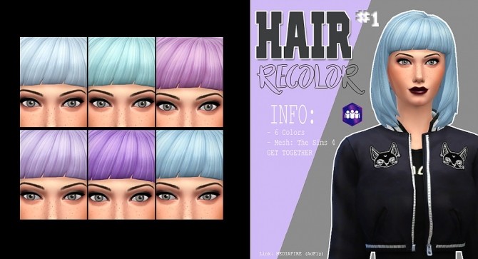 Sims 4 Hair recolor #1 at Kass