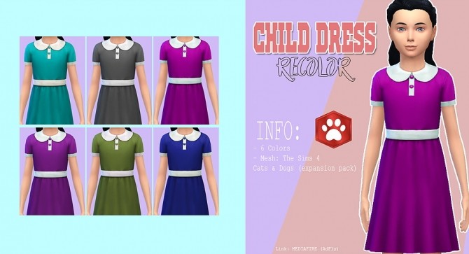 Sims 4 Collar dress for girls at Kass