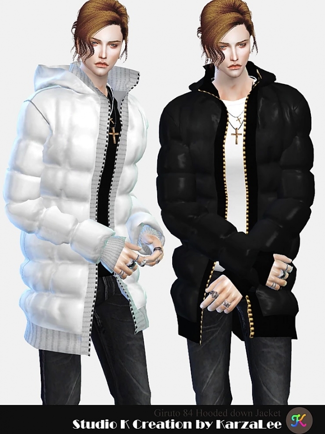 Hooded down jacket at Studio K-Creation » Sims 4 Updates