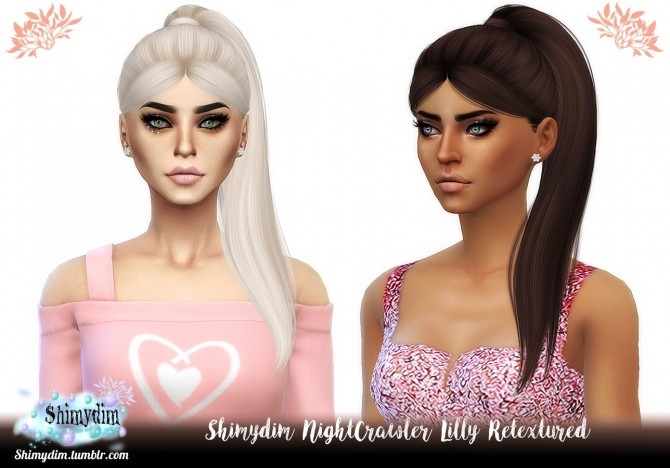 Sims 4 NightCrawler Lilly Hair Retexture Naturals + Unnaturals at Shimydim Sims