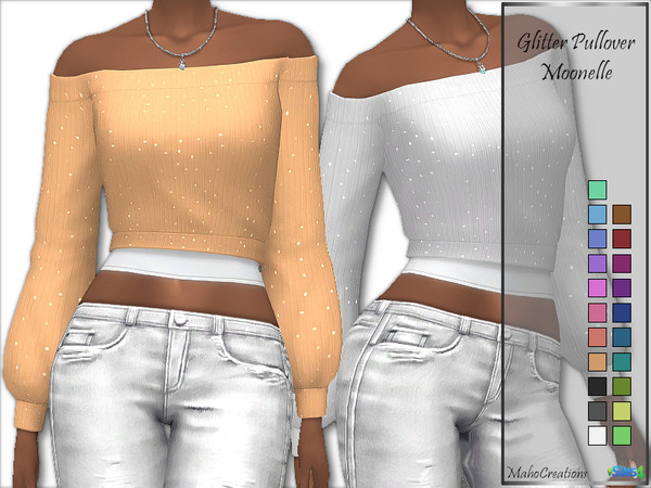 Sims 4 Glitter Pullover Moonelle by MahoCreations at TSR