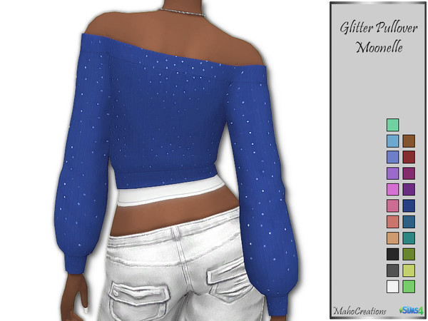 Sims 4 Glitter Pullover Moonelle by MahoCreations at TSR