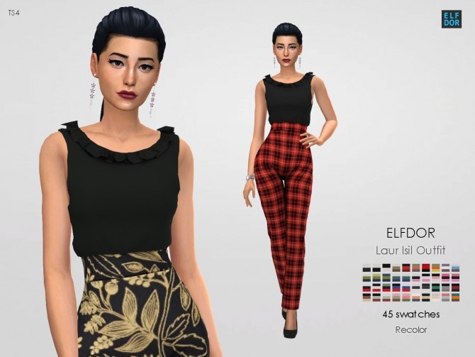 Sims 4 Laur Isil Outfit RC at Elfdor Sims