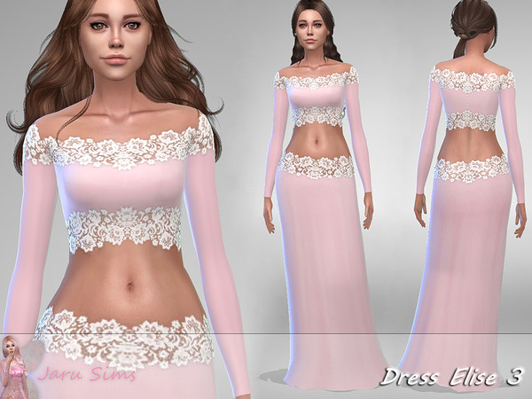 Sims 4 Dress Elise 3 by Jaru Sims at TSR
