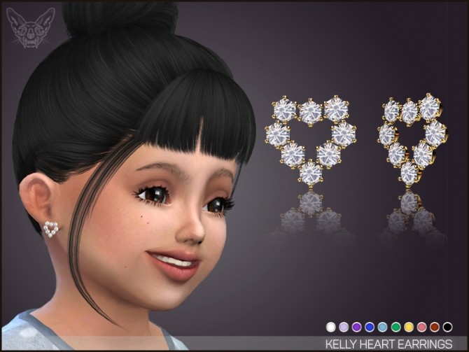 Sims 4 kelly heart earrings for Toddlers at Giulietta