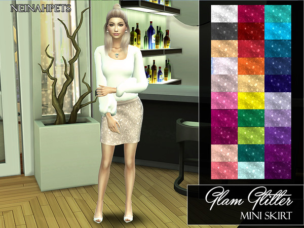 Sims 4 Glam Glitter Mini Skirt by neinahpets at TSR